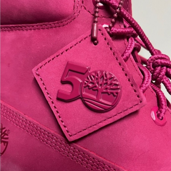 MEN’S NEW AWESOME PINK TIMBERLAND 50th ANNIVERSARY BOOTS Size 11 - Picture 2 of 15